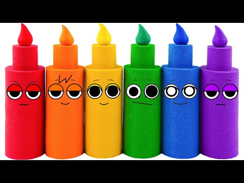 ASMR Video | How To Make Rainbow Sprunki Candle From Kinetic Sand Cutting | Satisfying Idea By Yo Yo