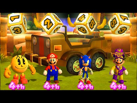 Mario Party 9 DK's Jungle Ruins - Toad vs Mario vs Sonic vs Mario Crary Cap Gameplay | MarioGame