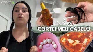 VLOG UVULITE NOVAMENTE cortei meu cabelo e mudança na casa #veda26