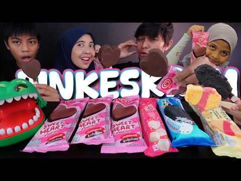 ES KRIM BARU PINK SWEET HEART 💖 [AQISH SHOPPING DALAM 7E] WINNIE THE POOH, BITES TIME, OREO🍦| ASMR