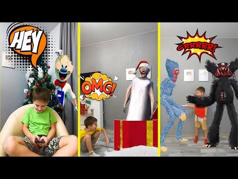 Granny knocked in door | Blue vs SuperHero |  Super compilation shorts