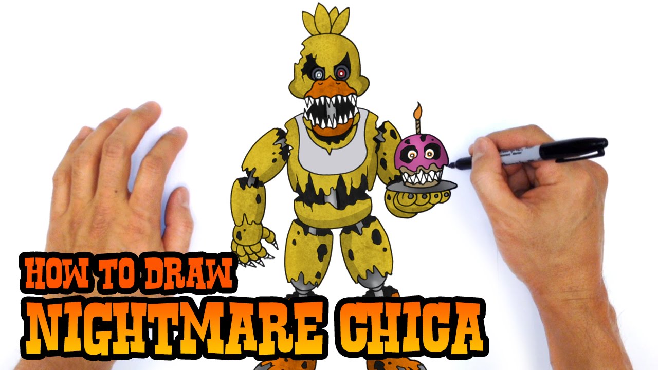 How to Draw Nightmare Chica - Five Nights at Freddy\'s