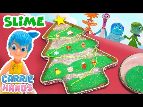 Inside Out 2 Characters Make A Christmas With Tree Slime | Craft Videos For Kids