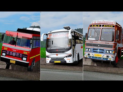 Bus and Truck Testing on Pothole | Ashok Leyland, Tata, Scania, Capella, BD Bus