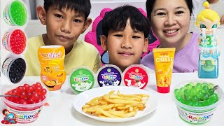 น้องบีม | กินไข่มุกป๊อบ เฟรนช์ฟรายส์ ชีสดิป แกะกล่องสุ่ม