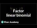 Factoring Linear Binomials in Algebra