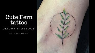 fern with dots tattoo