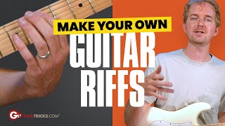 How to make Rock guitar riffs - pentatonic scale guitar lesson for beginners