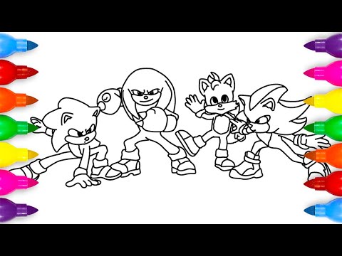 Sonic Knuckles Tails Shadow Coloring Book | Sonic the Hedgehog 3 Coloring Page