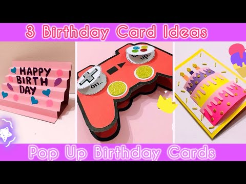 Paper Craft | DIY Paper Craft | 3 Birthday Card Ideas | Paper Card Ideas