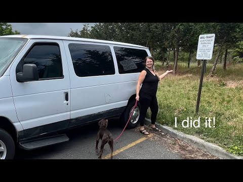 Living in my van | 24 hours in a Walmart parking lot #vanlife #overnightparking #solotravel #walmart