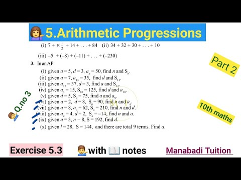 10th class math| Chapter 5|Arithmetic Progressions| 🤷Exercise 5.3 |💁‍♀️Q no 3| part 2|CBSE|NCERT|