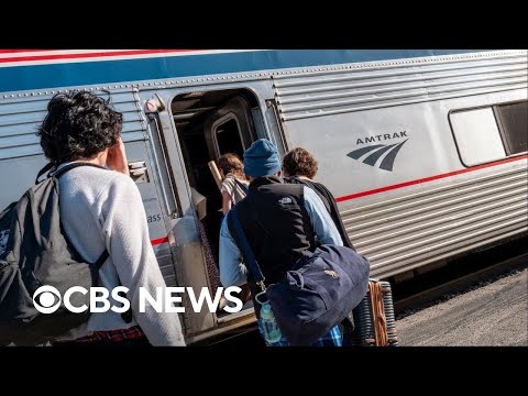 YouTube video thumbnail: Some Thanksgiving Travelers Opting for Trains to Avoid Busy Airports, Traffic