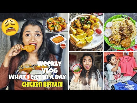 Vlog - What I Eat In A Day - Cooking CHICKEN BIRYANI, Bihari Egg Fry - Myntra Haul, Smoke Paan More