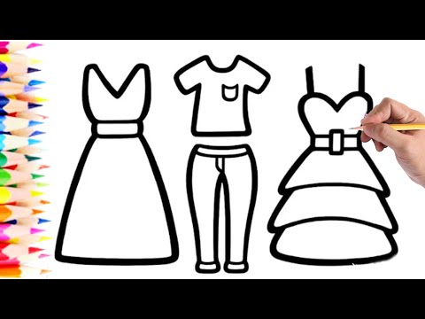 How To Draw Clothes With Rainbow Colors For Kids | Painting, Coloring For Kids and toddlers