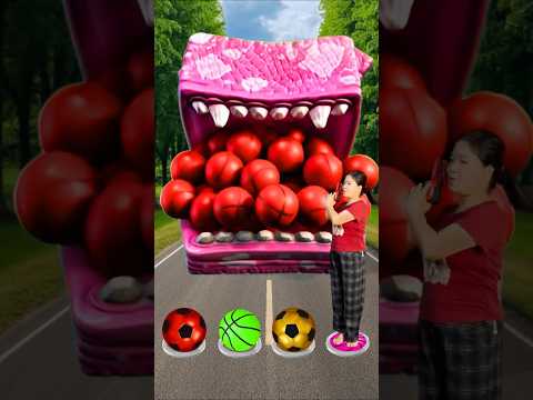 I jump on rotating colour ball to Pac man, Zombie, Dinosaur, Siren head #shorts #youtubeshorts