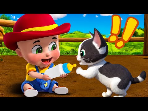 Bobo Feeding Milk To Baby Kitty Cat |New Compilation | Animal Farm | Yes Bobo Baby Songs And Rhymes