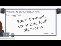 Stem and Leaf Diagrams and Statistics