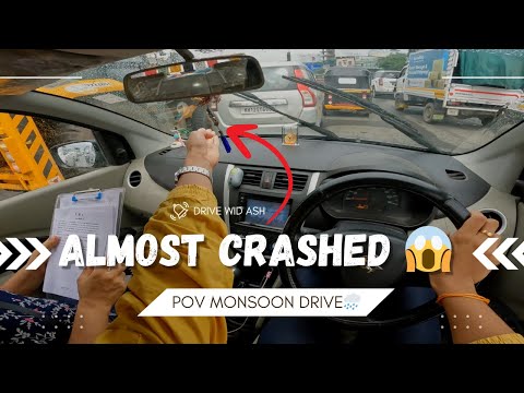 WAGON-R ALMOST CRASHED INTO JCB😱 | POV MONSOON CAR DRIVING🌧️| 4K ASMR VIDEO | DRIVE WID ASH