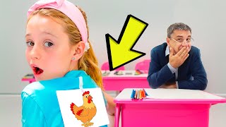 Nastya and her friends learn how to behave at school