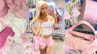 thrift with me ♡ for a girly beach vacation! (+ try on haul)