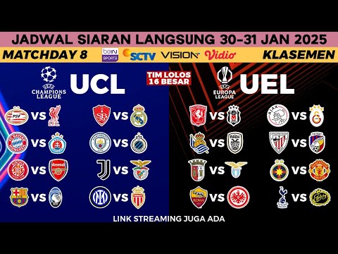 Jadwal Siaran Langsung Liga Champions Eropa dan Liga Europa Live SCTV Pekan ke 8 Malam ini 2025