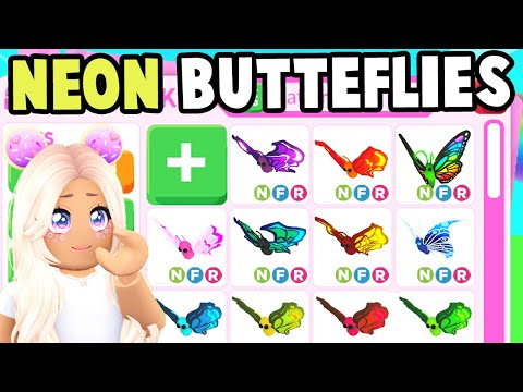 Trading for EVERY NEON BUTTERFLY in Adopt Me!