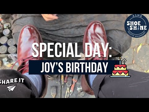 S8E56 Joy's Birthday service #ASMR #shoeshine #faustoarizmendi