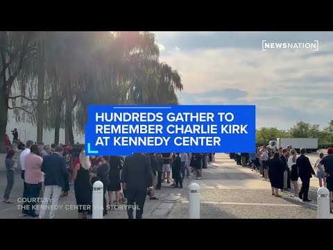 YouTube video thumbnail: Hundreds Gather to Remember Charlie Kirk at Kennedy Center