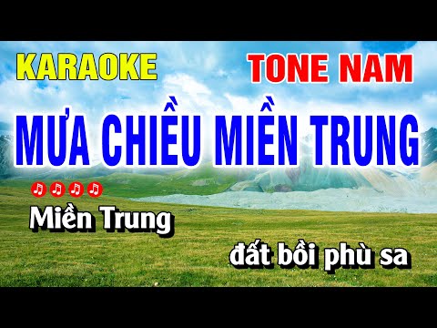 Karaoke Mưa Chiều Miền Trung Tone Nam Nhạc Sống Beat Hay | Nguyễn Linh