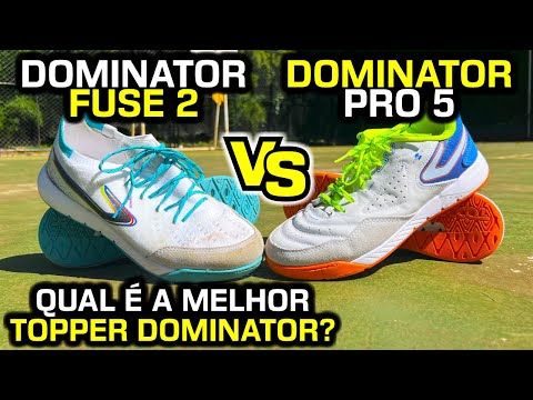 Qual é a MELHOR Topper Dominator? Chuteira futsal Topper Dominator Pro 5 vs Topper Dominator Fuse 2