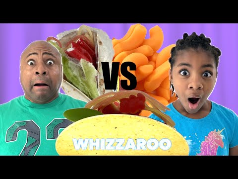 Sparkle Whizzaroo And Daddy Whizzaroo Real Food Vs Gummy Food Challenge PT 2