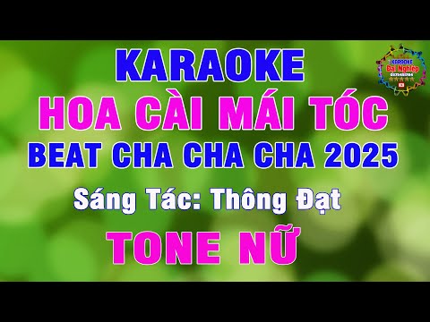 Hoa Cài Mái Tóc Karaoke Tone Nữ Cha Cha Cha Nhạc Sống 2025 || Karaoke Đại Nghiệp