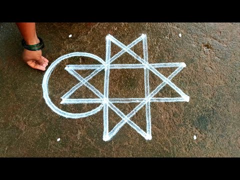 Thai madham star padi kolam|pandaga Muggulu|4*4 dots easy rangoli design|Begginers Super rangoli