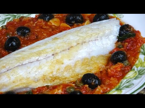 LUBINA A LA MEDITERRÁNEA, Receta Fácil y Sabrosa de PESCADO🐟