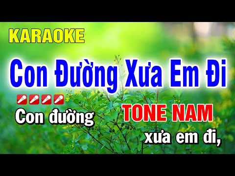 Con Đường Xưa Em Đi Karaoke Tone Nam Nhạc Sống Dễ Hát | Nguyễn Linh