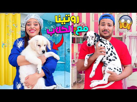 روتينا..الحقيقي مع الكلب روكي والكلبة ديانا🐶ابتسام تعصبات😡( حمقونا )