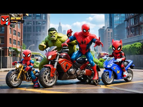 SPIDERMAN CARS Bike Race Challenge MEGA COLOR Blocks Rampa ! SUPERHERO Sonic EPIC Car Racing - GTA 5