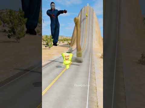 Skibidi Toilets, Freddy & Smiling Critters VS Spinning Axe Trap Hill Crush – BeamNG.drive