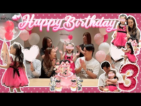 【Birthday】🎀ベビちん3歳誕生日に密着🩷誕生日当日ディズニー＆週末家族dinner🍴🎂【vlog】