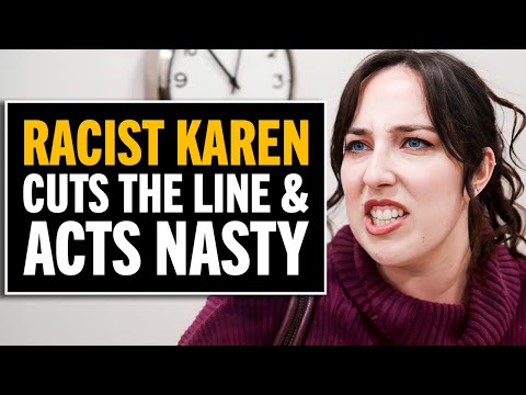 Racist Karen Tries To Cheat The Line, But Karma Strikes Back!