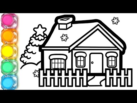 Winter House Drawing and Coloring Videos / Kids Video For Sleep and Relax / Christmas Edition