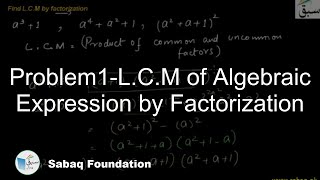 Problem1-L.C.M of Algebraic Expression by Factorization