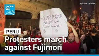 YouTube video thumbnail: "Fujimori Never Again!" Protesters Fill Streets of Lima Ahead of Peru Presidential Elections