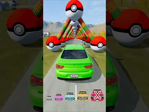 Pokรฉ Ball POKEMON Vs big cars & small cars #beamngdrive
