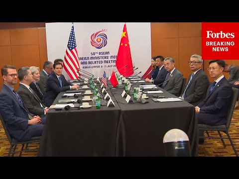 YouTube video thumbnail: Marco Rubio Meets With China’s Foreign Minister Wang Yi In Malaysia