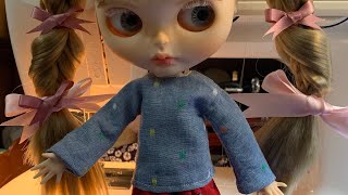 How to make blythe doll long sleeve shirt ? #blythedollcloths #blythedolls #blythelover