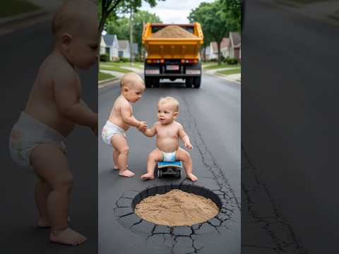 #HeroDog Alerts Driver🐶 Babies Fall in Sand Pit and Are Saved Thanksto Brave GermanShepherd!#shorts