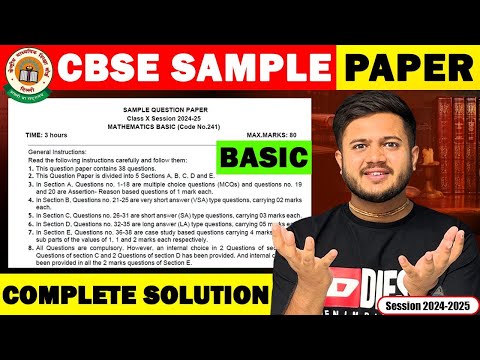 Class 10 Maths Latest Sample Paper Solutions (2024-2025) ||Class 10 Sample Paper 2025 Solutions