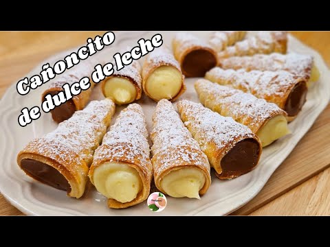 Cañoncito de Dulce de Leche Deliciosos (te enseño hacer la masa y crema pastelera)